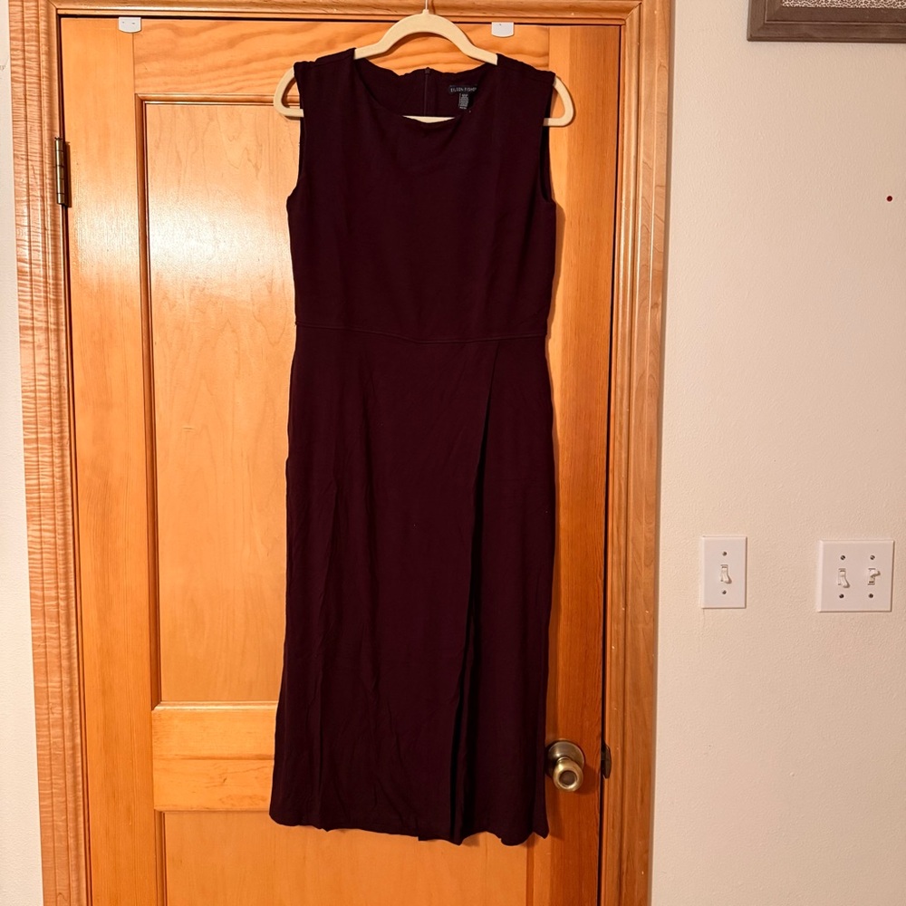 Eileen Fisher maroon Cassie wide leg jumpsuit